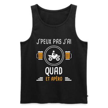 je peux pas j'ai quad apéro cadeau - Débardeur bio Premium Homme - noir - Devant - Michal (187cm)