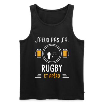 je peux pas j'ai rugby sport apéro cadeau - Débardeur bio Premium Homme - noir - Devant - Michal (187cm)