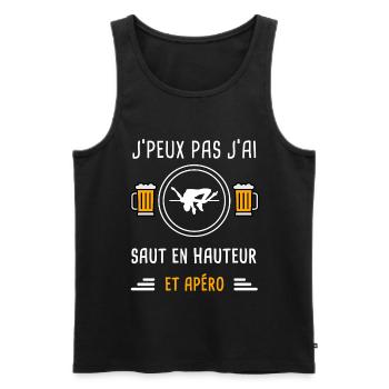 je peux pas j'ai saut en hauteur apéro cadeau - Débardeur bio Premium Homme - noir - Devant - Michal (187cm)
