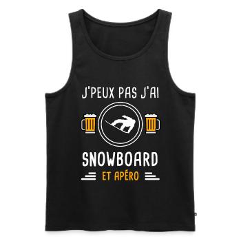 je peux pas j'ai snowboard apéro cadeau - Débardeur bio Premium Homme - noir - Devant - Michal (187cm)
