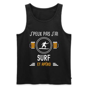 je peux pas j'ai surf board apéro cadeau - Débardeur bio Premium Homme - noir - Devant - Michal (187cm)