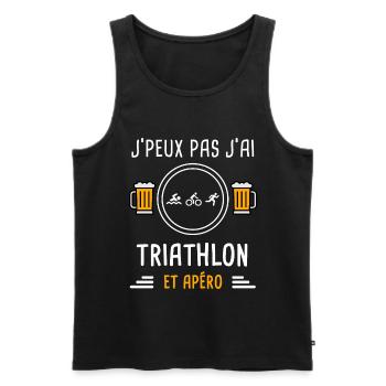 je peux pas j'ai triathlon sport apéro cadeau - Débardeur bio Premium Homme - noir - Devant - Michal (187cm)
