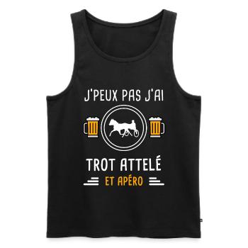 je peux pas j'ai trot attelé apéro cadeau - Débardeur bio Premium Homme - noir - Devant - Michal (187cm)