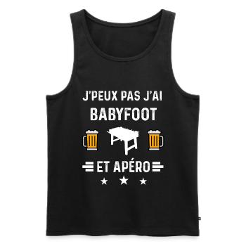 j'peux pas j'ai babyfoot et apéro - Débardeur bio Premium Homme - noir - Devant - Michal (187cm)