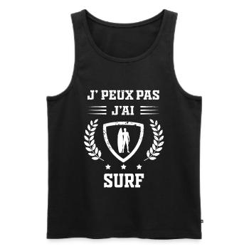 Je peux pas j'ai surf homme humour - Débardeur bio Premium Homme - noir - Devant - Michal (187cm)