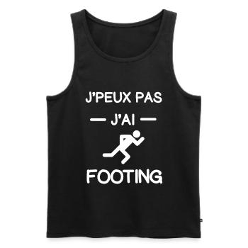 Je peux pas j'ai footing cadeau coureur - Débardeur bio Premium Homme - noir - Devant - AI Model Male 178 light (178cm)
