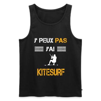 Je peux pas j'ai Kitesurf cadeau kitesurfeur - Débardeur bio Premium Homme - noir - Devant - Michal (187cm)