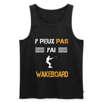 Je peux pas j'ai wakeboard cadeau wakeboardeur - Débardeur bio Premium Homme - noir - Devant - Michal (187cm)