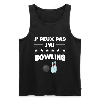Je peux pas j'ai bowling quilles - Débardeur bio Premium Homme - noir - Devant - Michal (187cm)