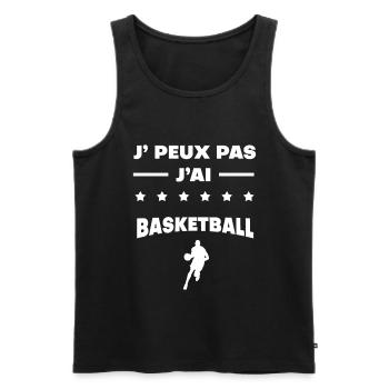 Je peux pas j'ai basketball cadeau basketball - Débardeur bio Premium Homme - noir - Devant - Michal (187cm)