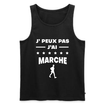 Je peux pas j'ai marche cadeau marche - Débardeur bio Premium Homme - noir - Devant - Michal (187cm)
