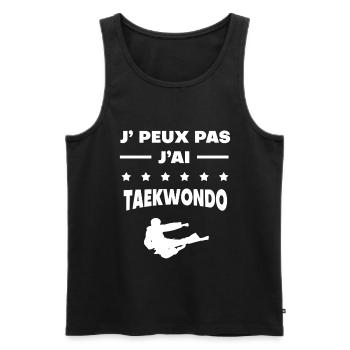 Je peux pas j'ai taekwondo cadeau taekwondo - Débardeur bio Premium Homme - noir - Devant - Michal (187cm)