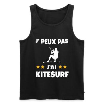 Je peux pas j'ai Kitesurf cadeau kitesurfeur - Débardeur bio Premium Homme - noir - Devant - Michal (187cm)