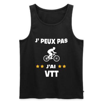 Je peux pas j'ai VTT cadeau cycliste - Débardeur bio Premium Homme - noir - Devant - Michal (187cm)