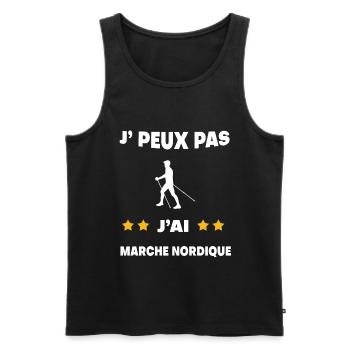 Je peux pas j'ai marche nordique cadeau marcheur - Débardeur bio Premium Homme - noir - Devant - Michal (187cm)