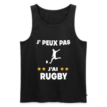 Je peux pas j'ai rugby homme cadeau rugbyman - Débardeur bio Premium Homme - noir - Devant - Michal (187cm)