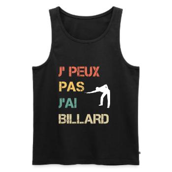 Je peux pas j'ai billard vintage drôle - Débardeur bio Premium Homme - noir - Devant - Michal (187cm)
