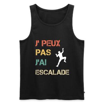 Je peux pas j'ai escalade vintage drôle - Débardeur bio Premium Homme - noir - Devant - Michal (187cm)
