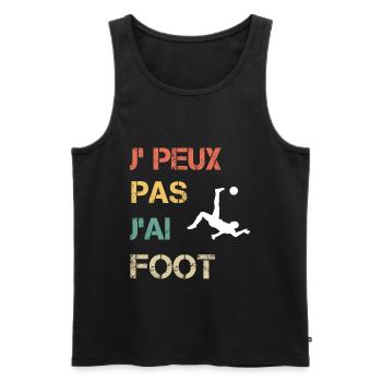 Je peux pas j'ai foot vintage drôle - Débardeur bio Premium Homme - noir - Devant - Michal (187cm)