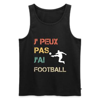 Je peux pas j'ai football vintage drôle - Débardeur bio Premium Homme - noir - Devant - Michal (187cm)