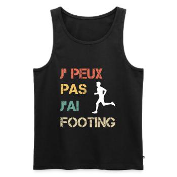 Je peux pas j'ai footing vintage drôle - Débardeur bio Premium Homme - noir - Devant - AI Model Male 178 light (178cm)