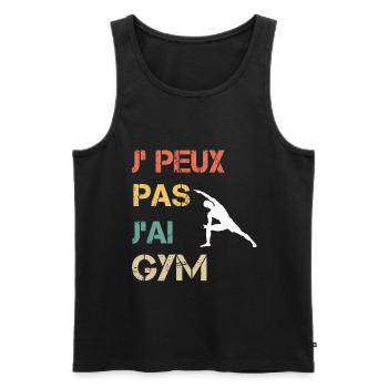 Je peux pas j'ai gym vintage drôle - Débardeur bio Premium Homme - noir - Devant - AI Model Male 178 light (178cm)
