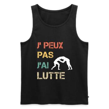 Je peux pas j'ai Lutte vintage drôle - Débardeur bio Premium Homme - noir - Devant - Michal (187cm)
