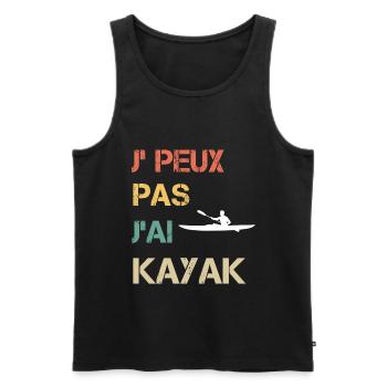 Je peux pas j'ai kayak vintage drôle - Débardeur bio Premium Homme - noir - Devant - Michal (187cm)