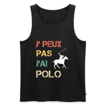 Je peux pas j'ai polo vintage drôle - Débardeur bio Premium Homme - noir - Devant - Michal (187cm)