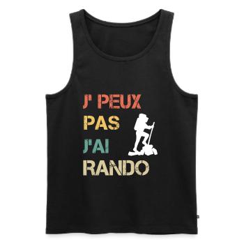 Je peux pas j'ai rando vintage drôle - Débardeur bio Premium Homme - noir - Devant - Michal (187cm)