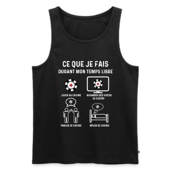 casino temps libre croupier - Débardeur bio Premium Homme - noir - Devant - Michal (187cm)