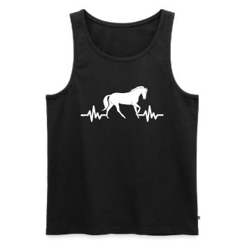 Heartbeat - Horse Stallion Mare Ross Equestrian - Men's Premium Organic Tank Top - black - Front - Michal (187cm)