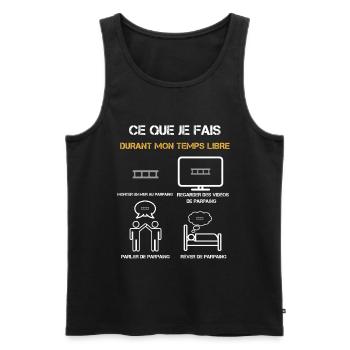 parpaing temps libre humour - Débardeur bio Premium Homme - noir - Devant - Michal (187cm)