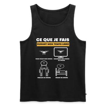 drone durant temps libre - Débardeur bio Premium Homme - noir - Devant - Michal (187cm)