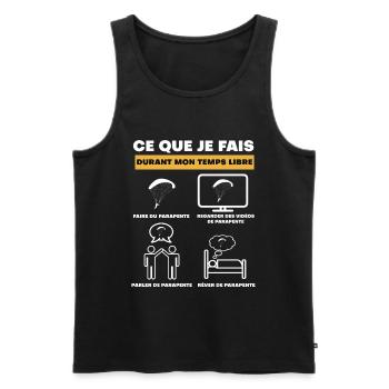 parapente durant temps libre - Débardeur bio Premium Homme - noir - Devant - Michal (187cm)