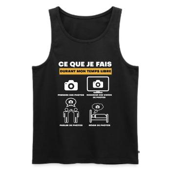 photo durant temps libre - Débardeur bio Premium Homme - noir - Devant - Michal (187cm)
