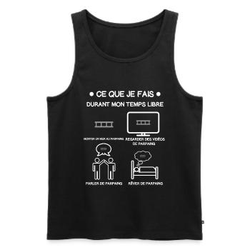 parpaing temps libre cadeau maçon - Débardeur bio Premium Homme - noir - Devant - Michal (187cm)