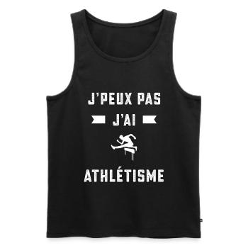 je peux pas j'ai athlétisme athlète cadeau - Débardeur bio Premium Homme - noir - Devant - Michal (187cm)