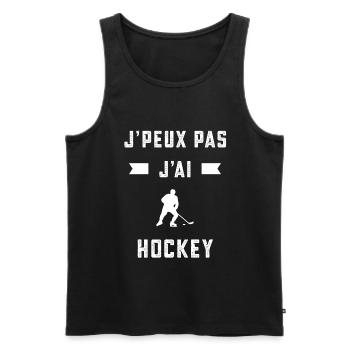je peux pas j'ai hockey hockeyeur cadeau - Débardeur bio Premium Homme - noir - Devant - Michal (187cm)