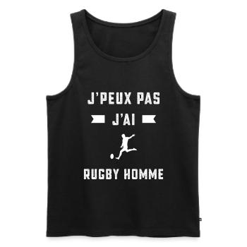 je peux pas j'ai rugby homme rugbyman cadeau - Débardeur bio Premium Homme - noir - Devant - Michal (187cm)