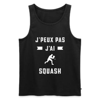 je peux pas j'ai squash squasheur cadeau - Débardeur bio Premium Homme - noir - Devant - AI Model Male 178 light (178cm)