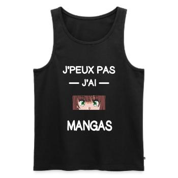 je peux pas j'ai mangas mangaka humour - Débardeur bio Premium Homme - noir - Devant - Michal (187cm)
