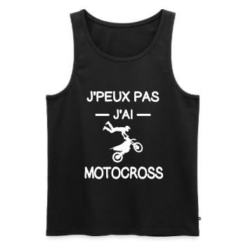 je peux pas j'ai motocross motard humour - Débardeur bio Premium Homme - noir - Devant - Michal (187cm)