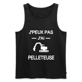 je peux pas j'ai pelleteuse pelleteur humour - Débardeur bio Premium Homme - noir - Devant - Michal (187cm)