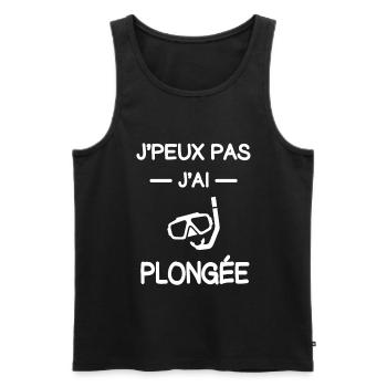 je peux pas j'ai plongée tuba plongeur humour - Débardeur bio Premium Homme - noir - Devant - Michal (187cm)