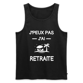 je peux pas j'ai retraite retraité humour - Débardeur bio Premium Homme - noir - Devant - Michal (187cm)