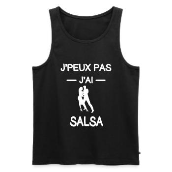 je peux pas j'ai salsa salsero humour - Débardeur bio Premium Homme - noir - Devant - Michal (187cm)