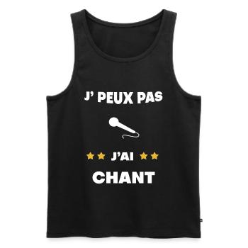 je peux pas j'ai chant cadeau chanteur - Débardeur bio Premium Homme - noir - Devant - Michal (187cm)