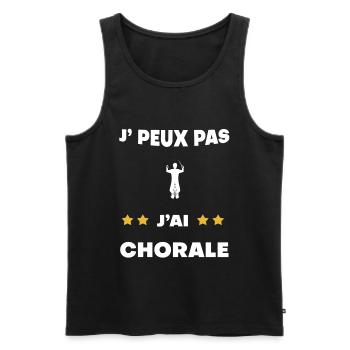 je peux pas j'ai chorale cadeau choriste - Débardeur bio Premium Homme - noir - Devant - AI Model Male 178 light (178cm)