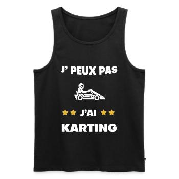 je peux pas j'ai karting cadeau pilote - Débardeur bio Premium Homme - noir - Devant - Michal (187cm)